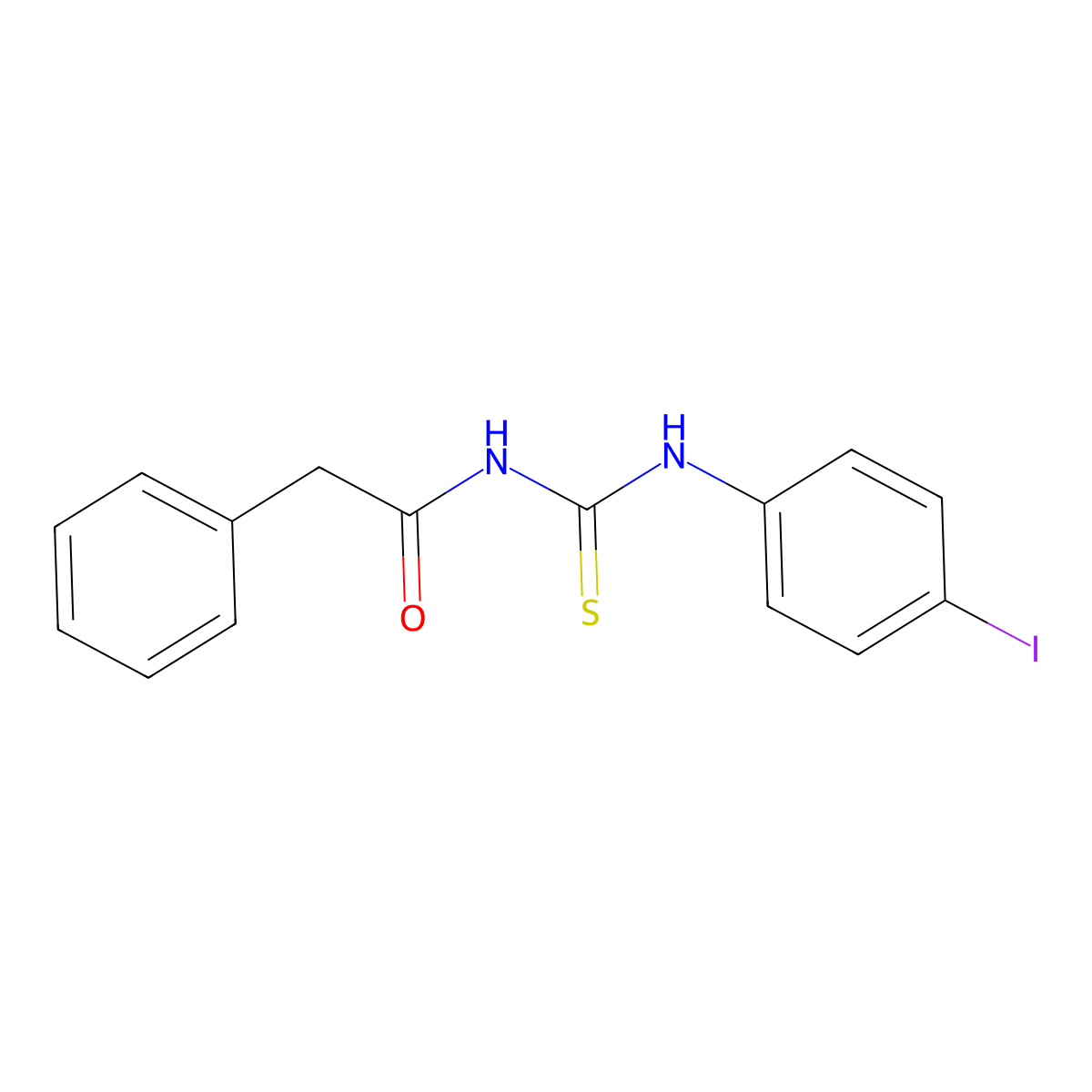 N-[(4-iodophenyl)carbamothioyl]-2-phenylacetamide molecular structure, CAS 642969-71-9
