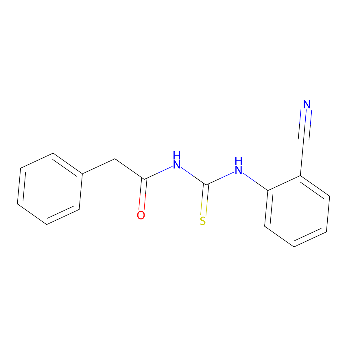 N-[(2-cyanophenyl)carbamothioyl]-2-phenylacetamide molecular structure, CAS 642969-77-5