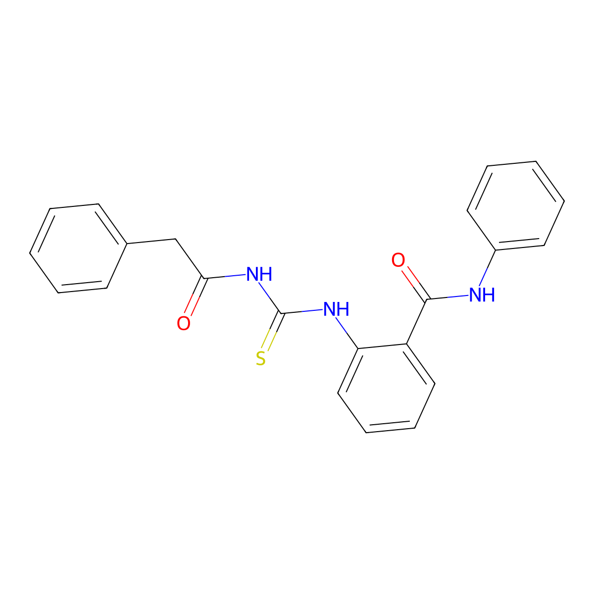N-phenyl-2-[(2-phenylacetyl)carbamothioylamino]benzamide molecular structure, CAS 642969-83-3