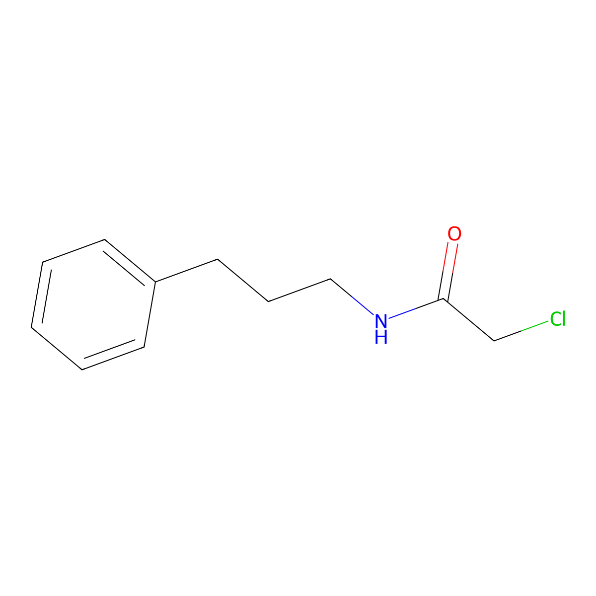2-chloro-N-(3-phenylpropyl)acetamide molecular structure, CAS 64297-91-2