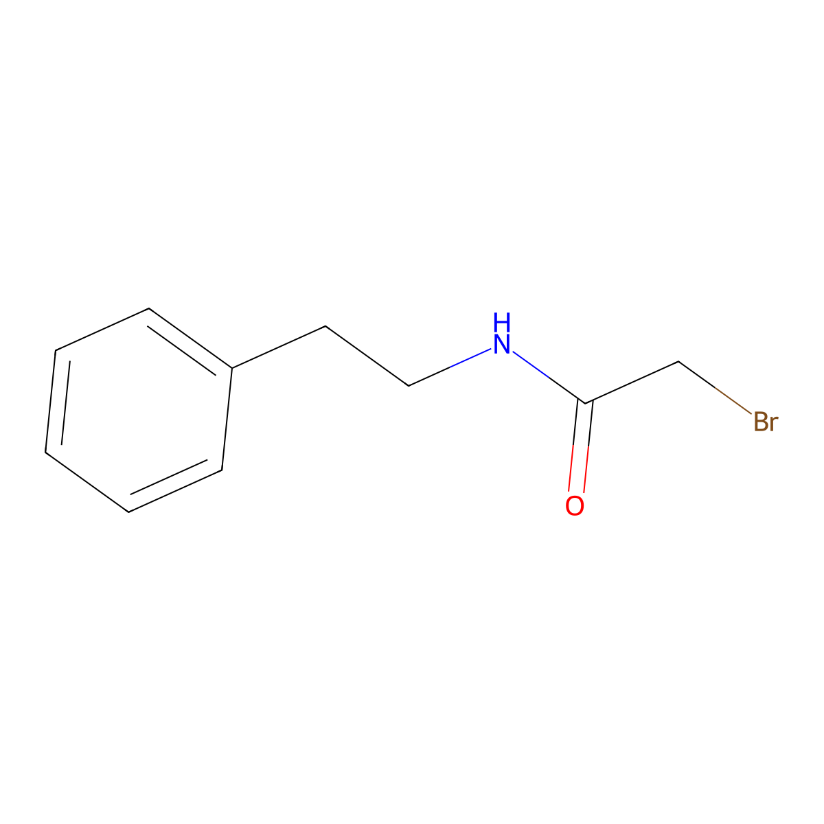 2-Bromo-N-(2-phenylethyl)acetamide molecular structure, CAS 64297-92-3