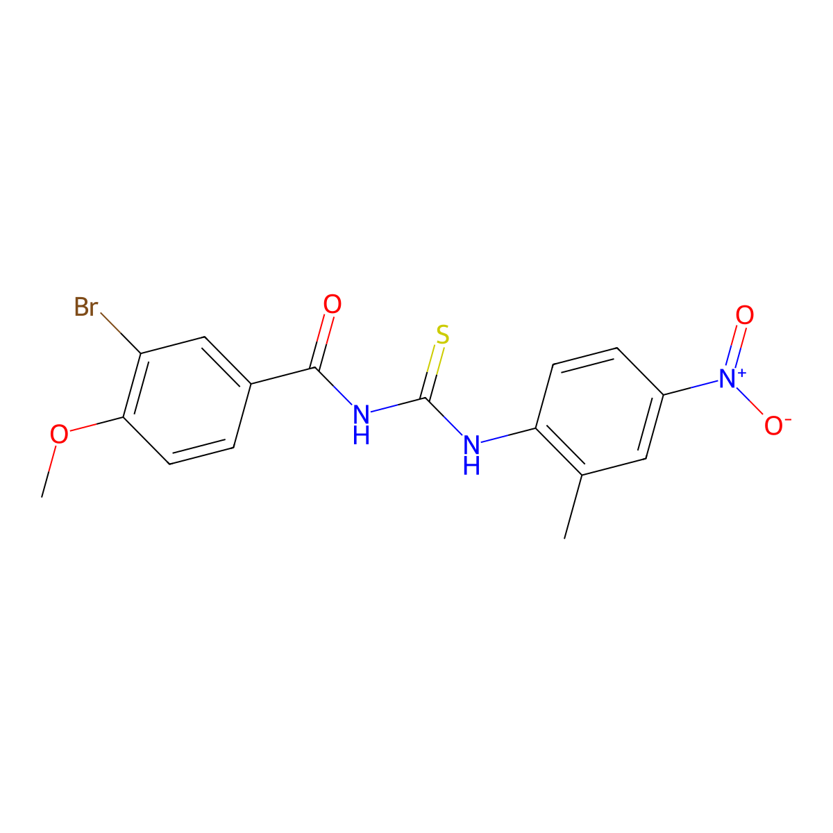 3-bromo-4-methoxy-N-[(2-methyl-4-nitrophenyl)carbamothioyl]benzamide molecular structure, CAS 642970-02-3