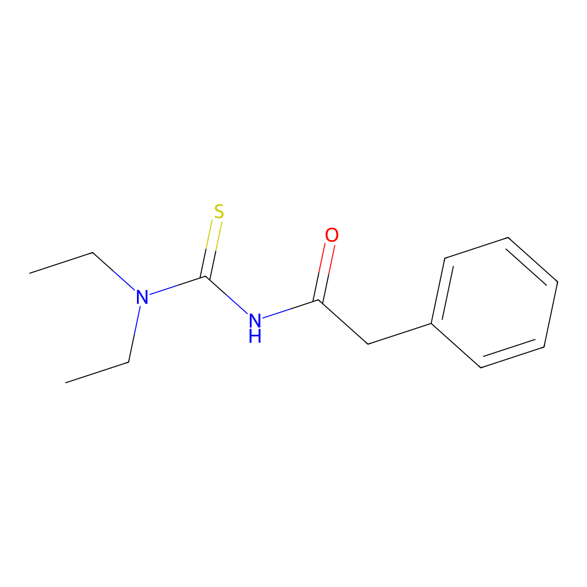 N-(diethylcarbamothioyl)-2-phenylacetamide molecular structure, CAS 642970-14-7