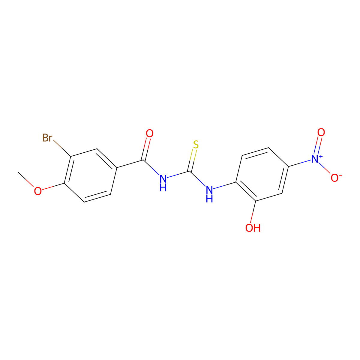 3-bromo-N-[(2-hydroxy-4-nitrophenyl)carbamothioyl]-4-methoxybenzamide molecular structure, CAS 642970-15-8