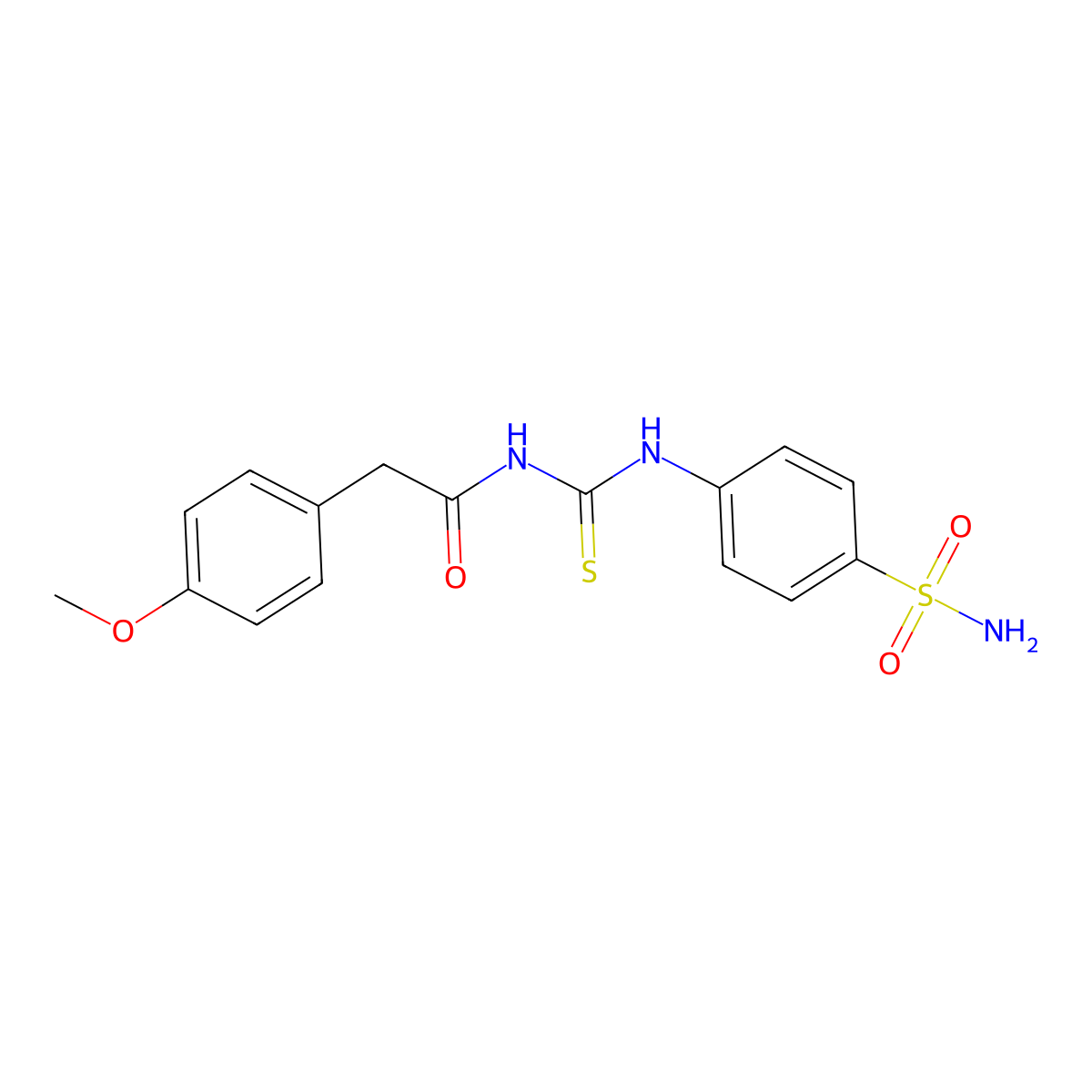 2-(4-methoxyphenyl)-N-[(4-sulfamoylphenyl)carbamothioyl]acetamide molecular structure, CAS 642970-16-9