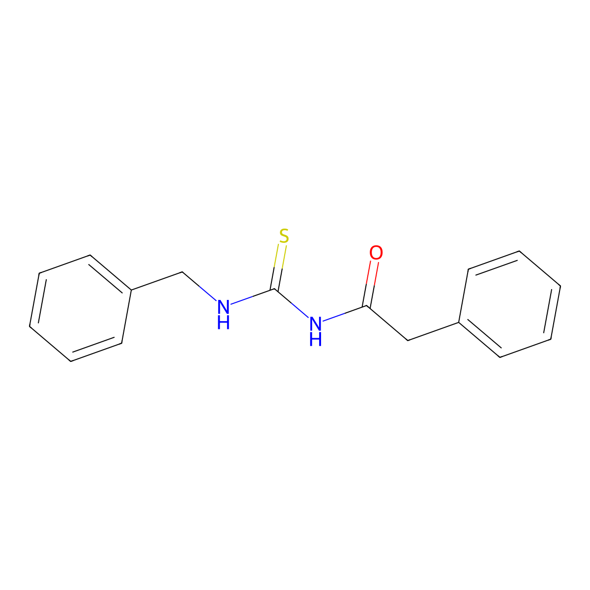 N-(benzylcarbamothioyl)-2-phenylacetamide molecular structure, CAS 642970-17-0