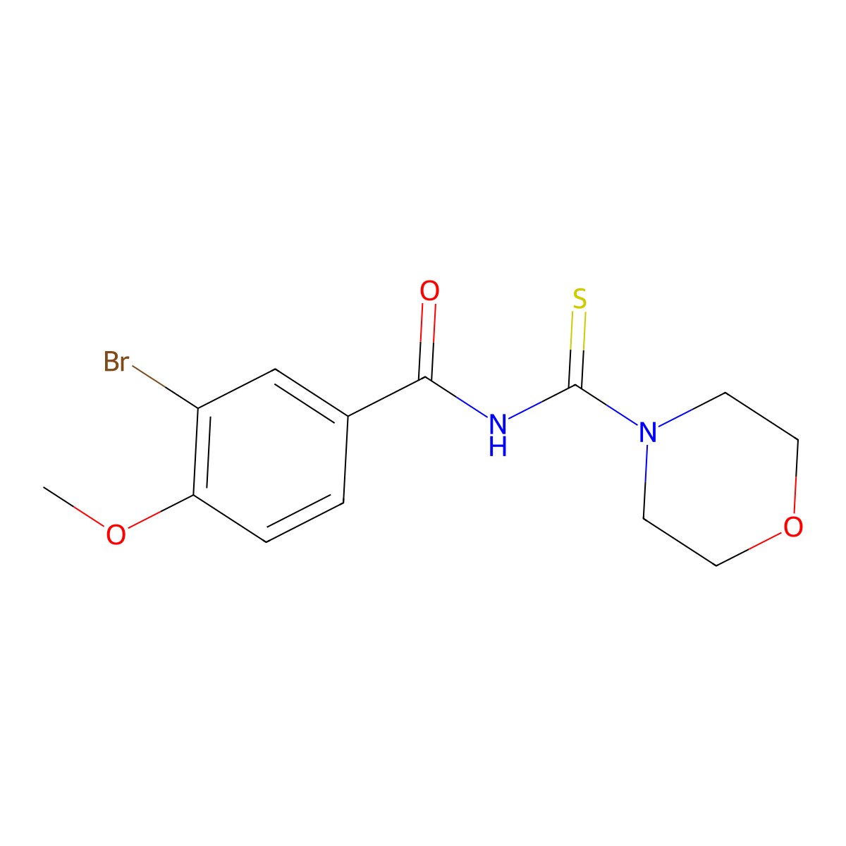 3-bromo-4-methoxy-N-(morpholine-4-carbothioyl)benzamide molecular structure, CAS 642970-21-6