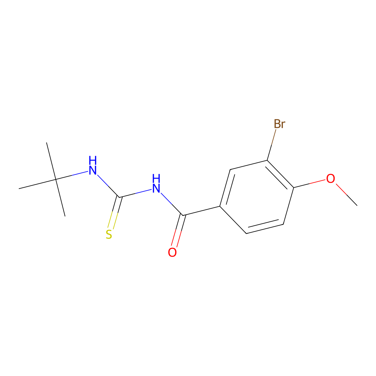 3-bromo-N-(tert-butylcarbamothioyl)-4-methoxybenzamide molecular structure, CAS 642970-36-3