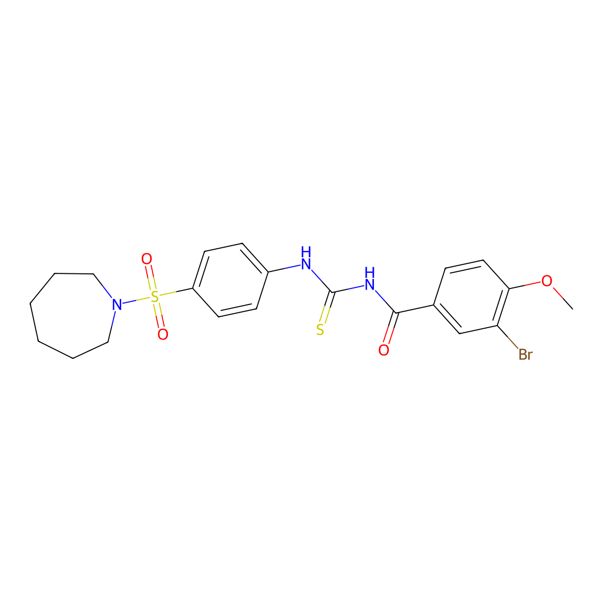 N-[[4-(azepan-1-ylsulfonyl)phenyl]carbamothioyl]-3-bromo-4-methoxybenzamide molecular structure, CAS 642970-57-8
