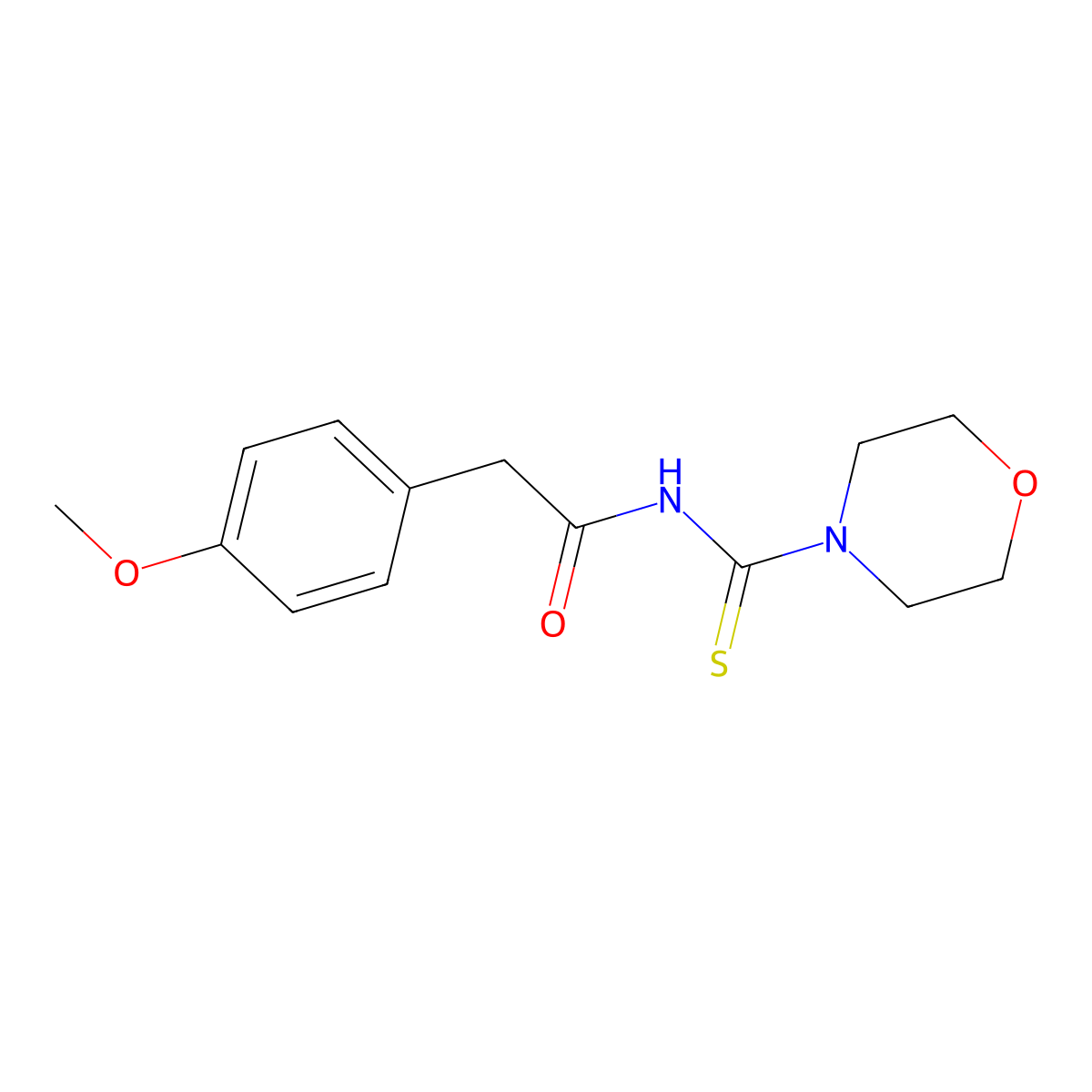 2-(4-methoxyphenyl)-N-(morpholine-4-carbothioyl)acetamide molecular structure, CAS 642970-85-2