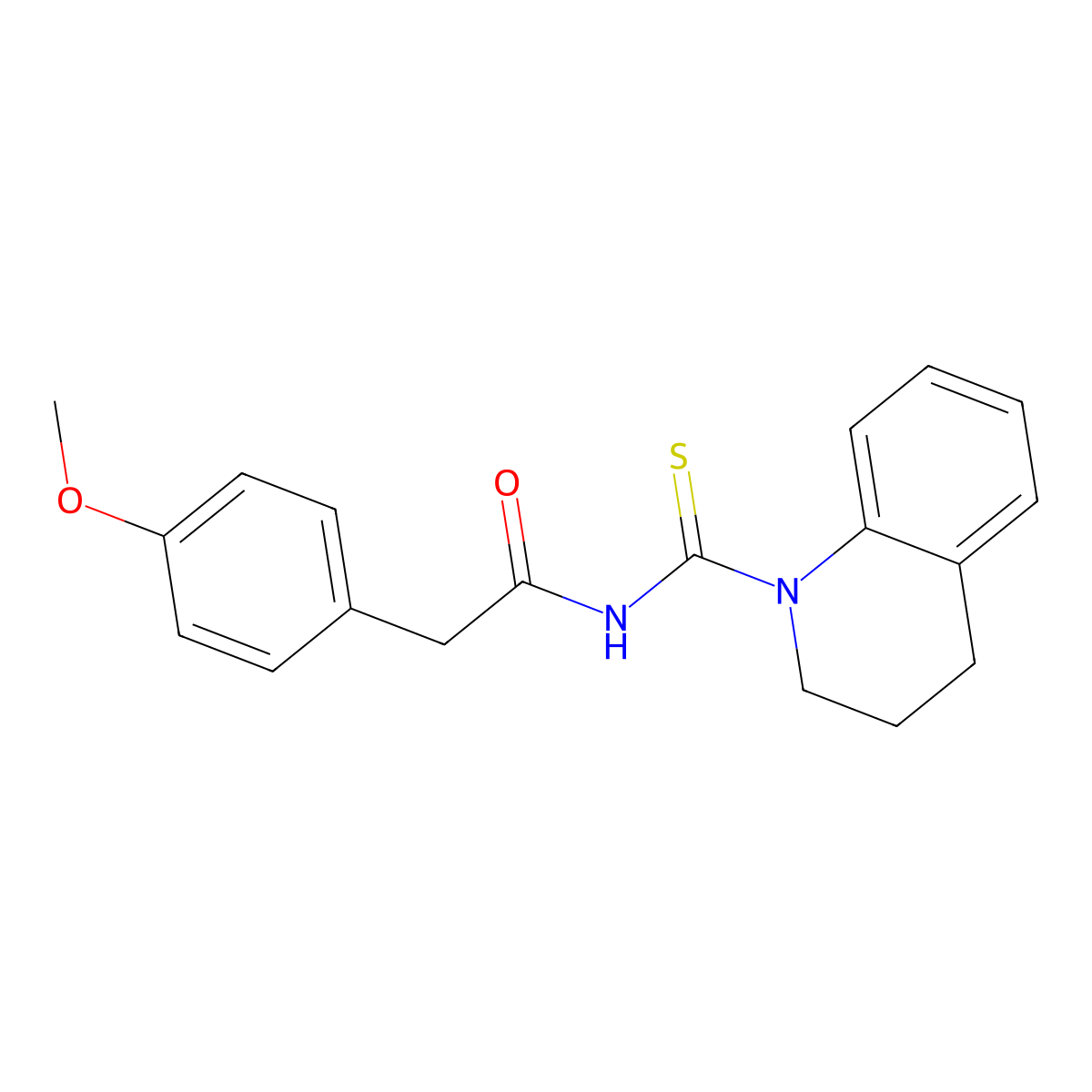 N-(3,4-dihydro-2H-quinoline-1-carbothioyl)-2-(4-methoxyphenyl)acetamide molecular structure, CAS 642971-40-2