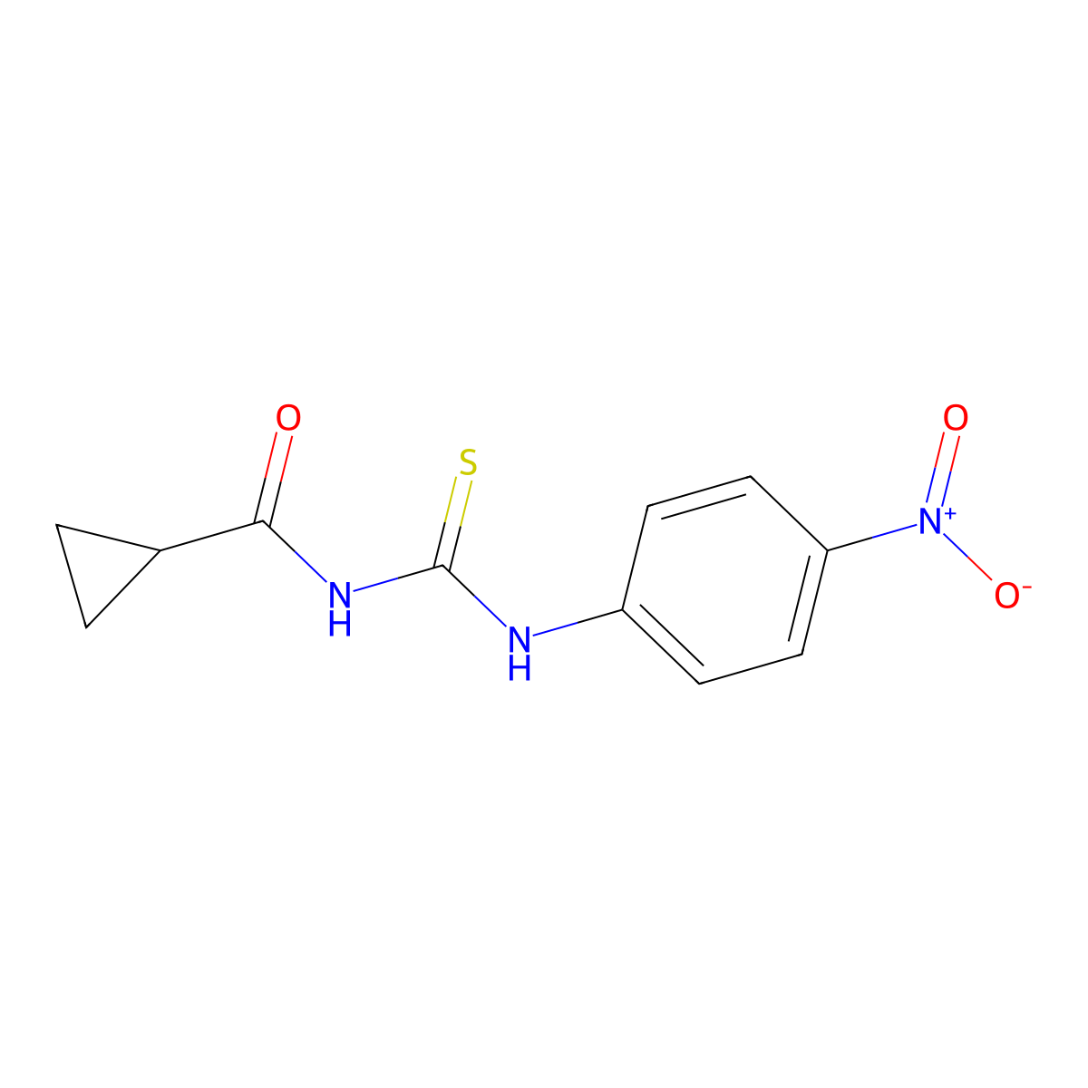 N-[(4-nitrophenyl)carbamothioyl]cyclopropanecarboxamide molecular structure, CAS 642975-34-6