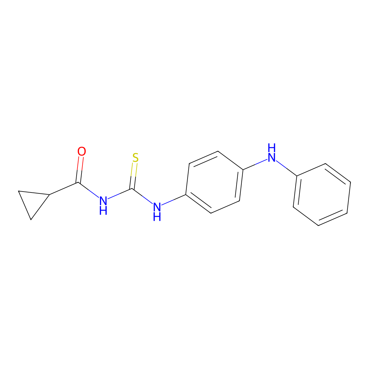 N-[(4-anilinophenyl)carbamothioyl]cyclopropanecarboxamide molecular structure, CAS 642975-68-6