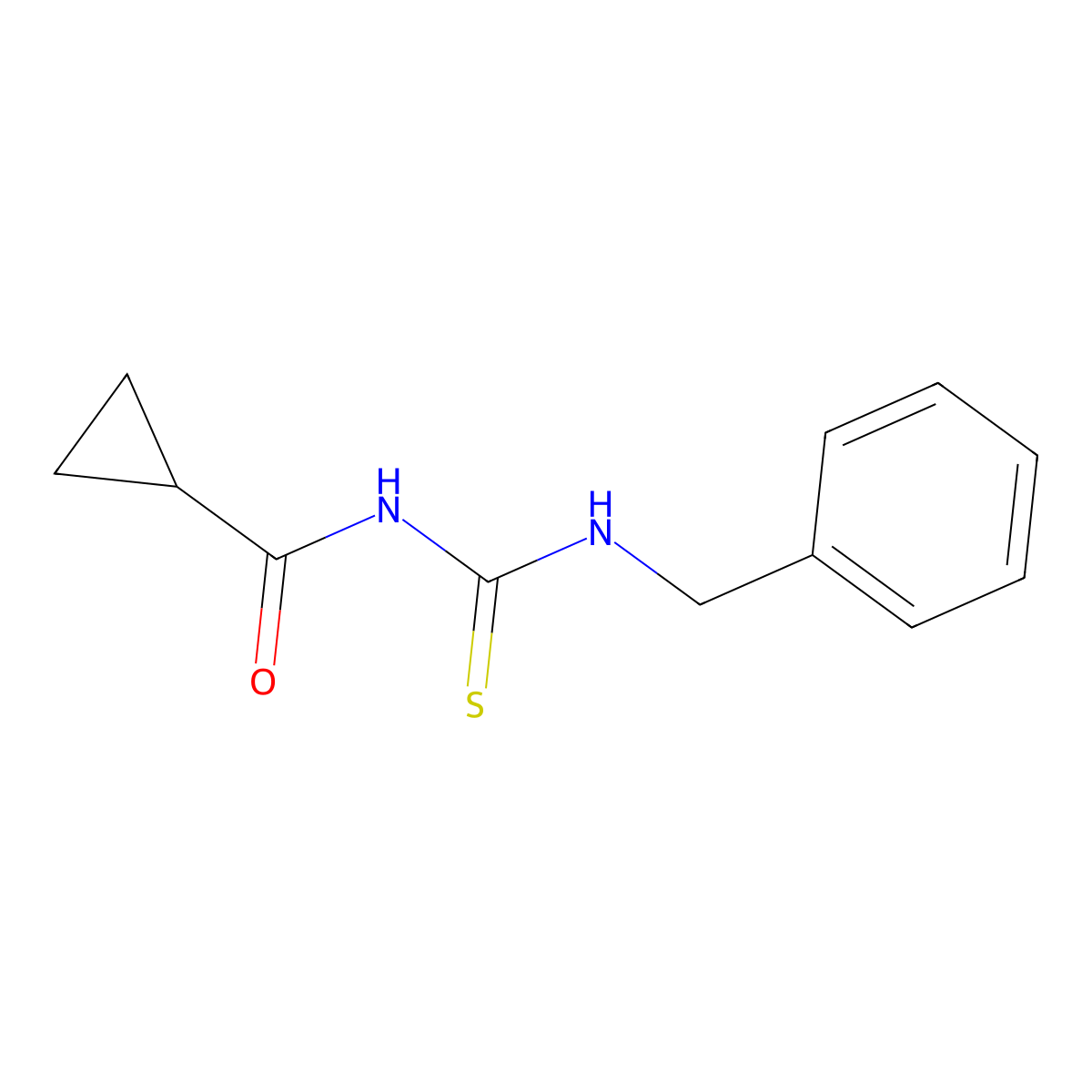 N-(benzylcarbamothioyl)cyclopropanecarboxamide molecular structure, CAS 642976-37-2