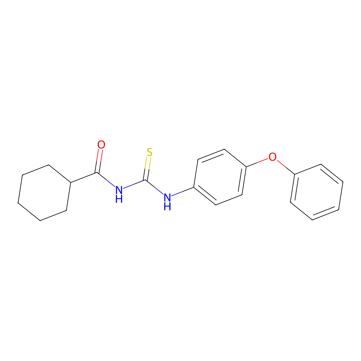 N-[(4-phenoxyphenyl)carbamothioyl]cyclohexanecarboxamide molecular structure, CAS 642977-10-4