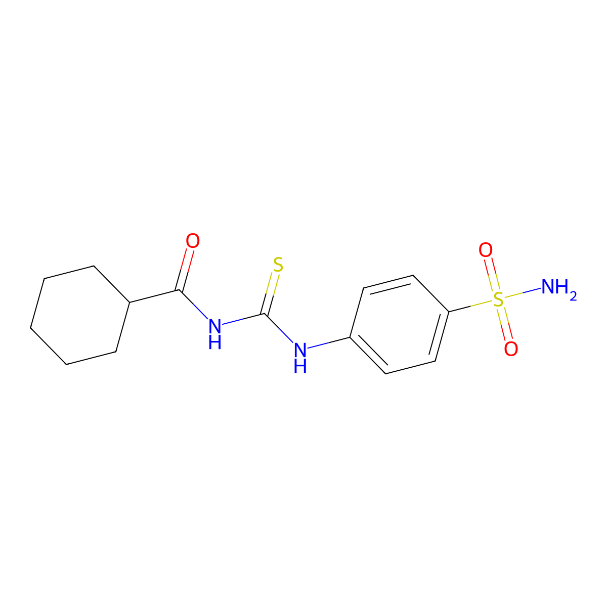 N-[(4-sulfamoylphenyl)carbamothioyl]cyclohexanecarboxamide molecular structure, CAS 642977-22-8