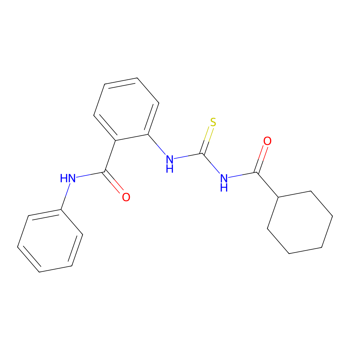 2-(cyclohexanecarbonylcarbamothioylamino)-N-phenylbenzamide molecular structure, CAS 642977-28-4