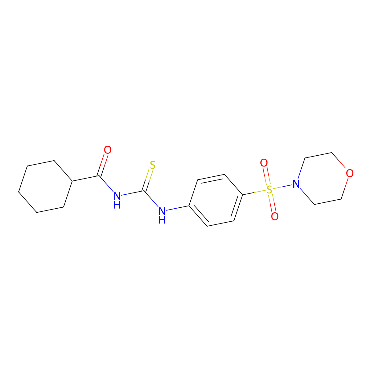 N-[(4-morpholin-4-ylsulfonylphenyl)carbamothioyl]cyclohexanecarboxamide molecular structure, CAS 642977-86-4