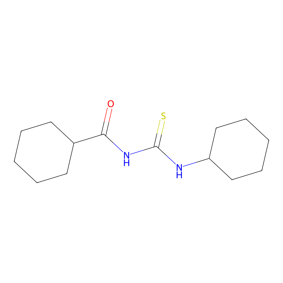 N-(cyclohexylcarbamothioyl)cyclohexanecarboxamide molecular structure, CAS 642977-90-0