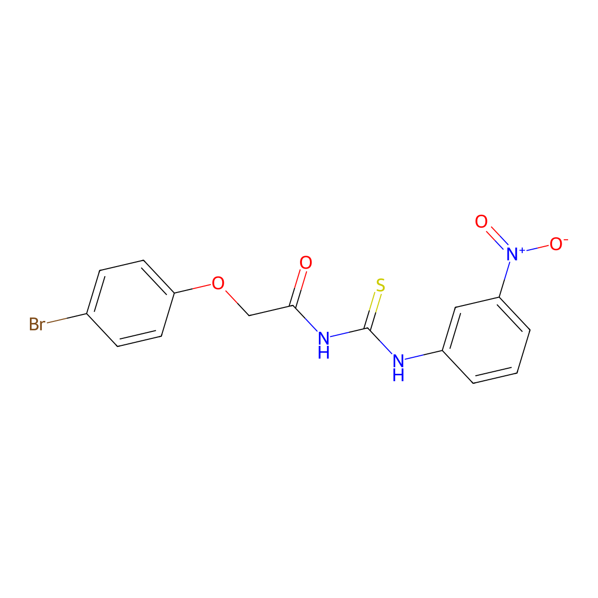 2-(4-bromophenoxy)-N-[(3-nitrophenyl)carbamothioyl]acetamide molecular structure, CAS 642978-33-4