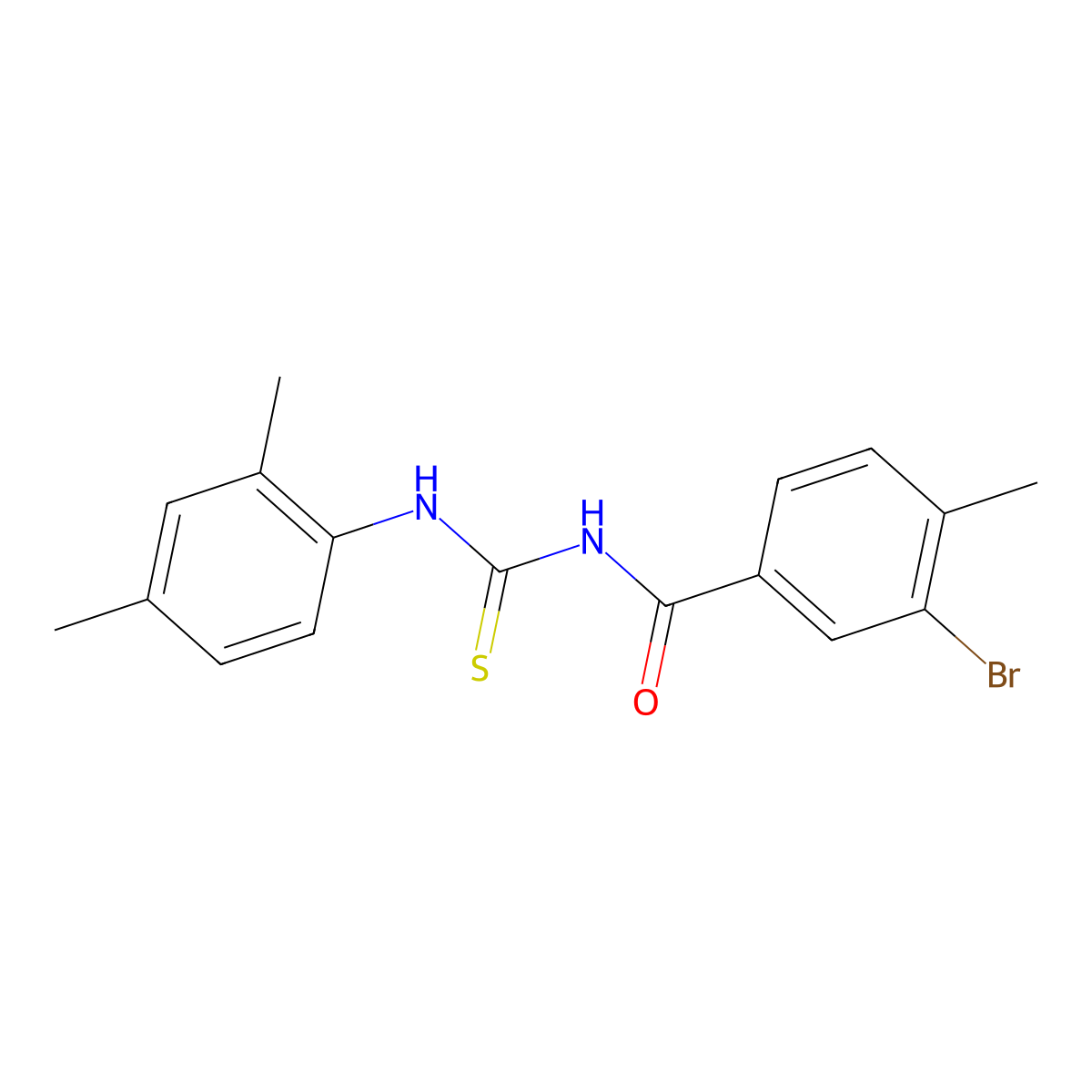 3-bromo-N-[(2,4-dimethylphenyl)carbamothioyl]-4-methylbenzamide molecular structure, CAS 642979-18-8