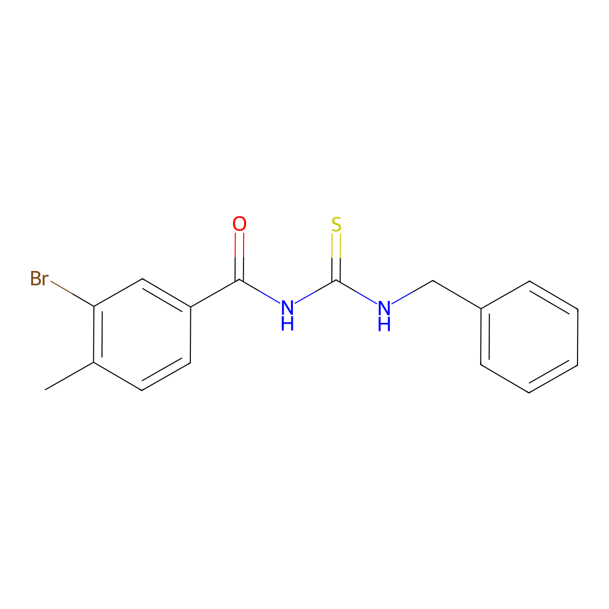 N-(benzylcarbamothioyl)-3-bromo-4-methylbenzamide molecular structure, CAS 642979-92-8
