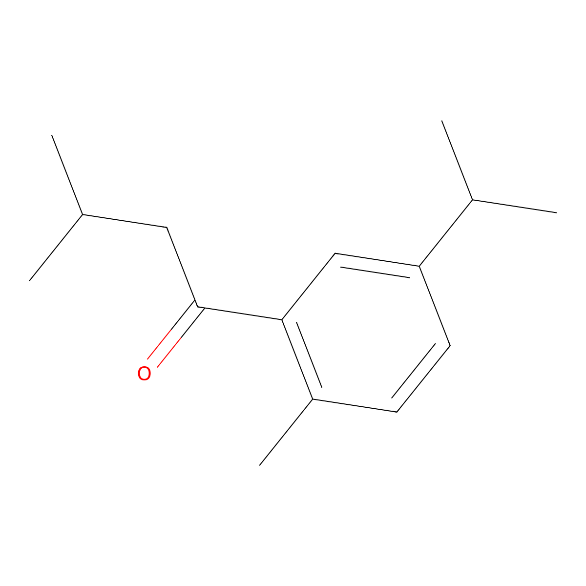 3-Methyl-1-[2-methyl-5-(propan-2-yl)phenyl]butan-1-one molecular structure, CAS 64298-32-4