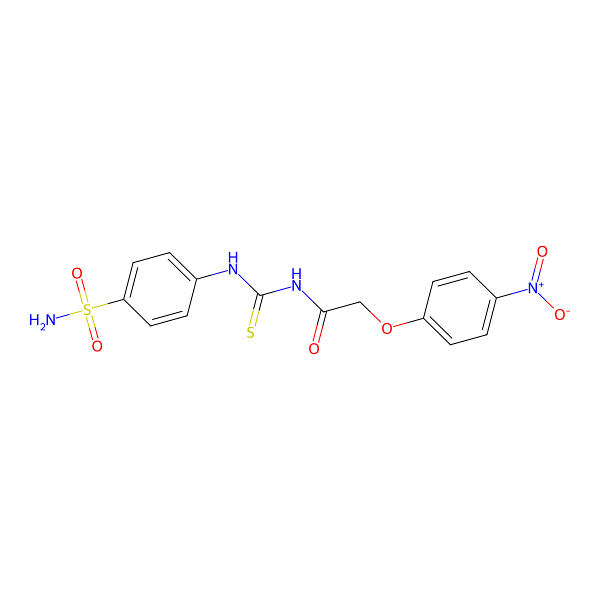 2-(4-nitrophenoxy)-N-((4-sulfamoylphenyl)carbamothioyl)acetamide molecular structure, CAS 642980-31-2