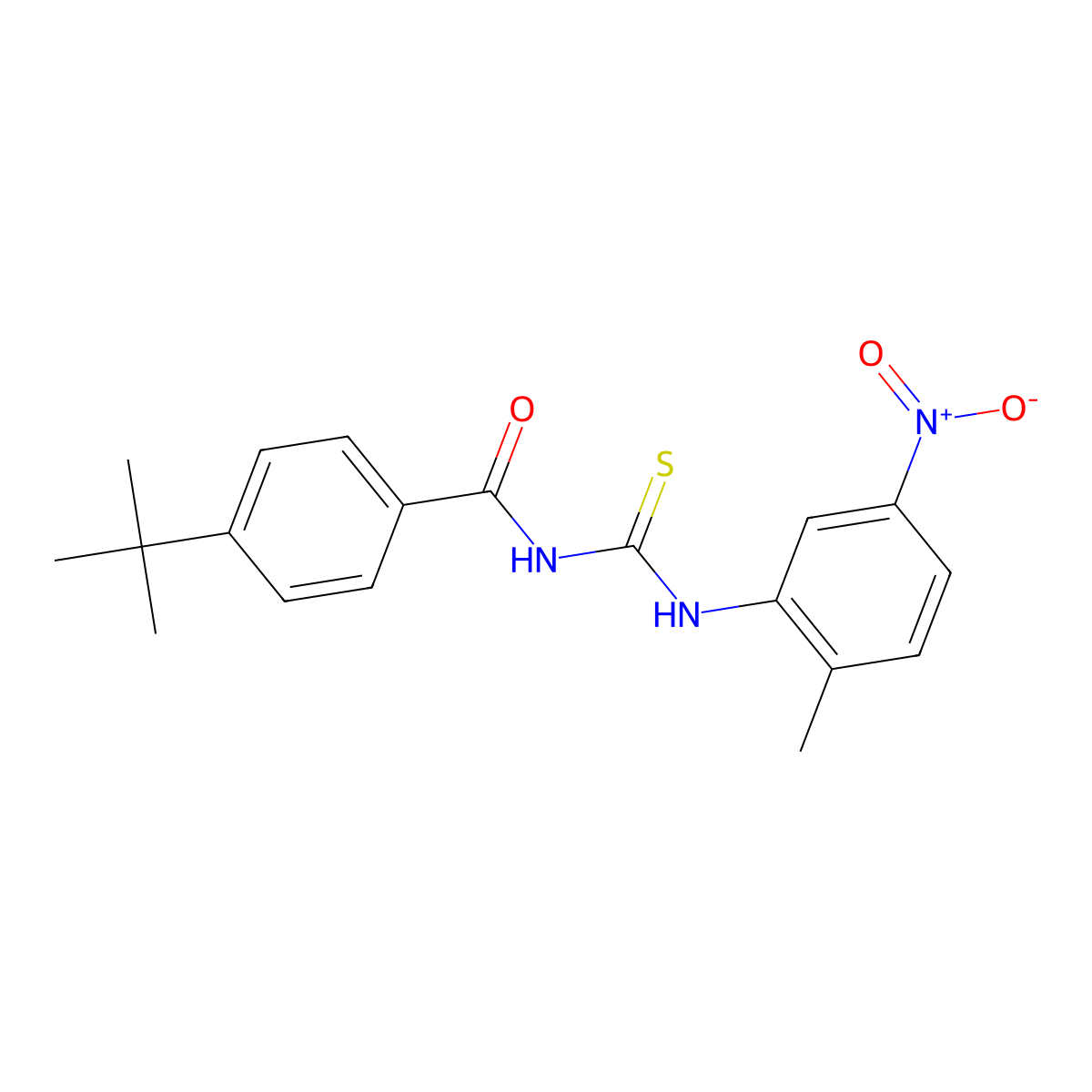 4-tert-butyl-N-[(2-methyl-5-nitrophenyl)carbamothioyl]benzamide molecular structure, CAS 642981-63-3