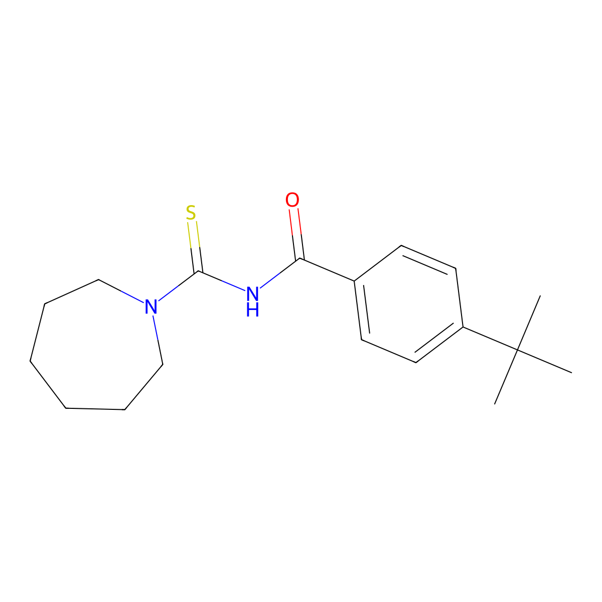 N-(azepane-1-carbothioyl)-4-tert-butylbenzamide molecular structure, CAS 642981-82-6