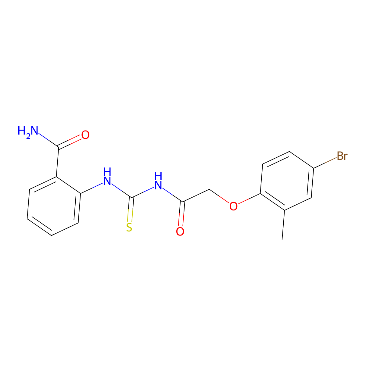 2-[[2-(4-Bromo-2-methylphenoxy)acetyl]carbamothioylamino]benzamide molecular structure, CAS 642985-49-7