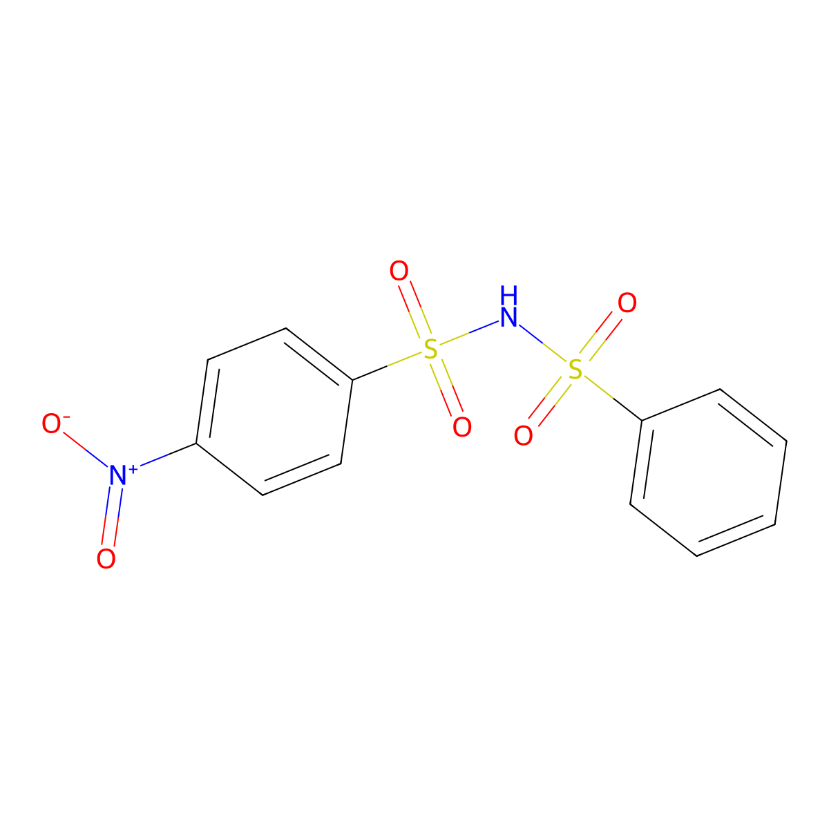 4-Nitro-N-(phenylsulfonyl)benzenesulfonamide molecular structure, CAS 64299-39-4