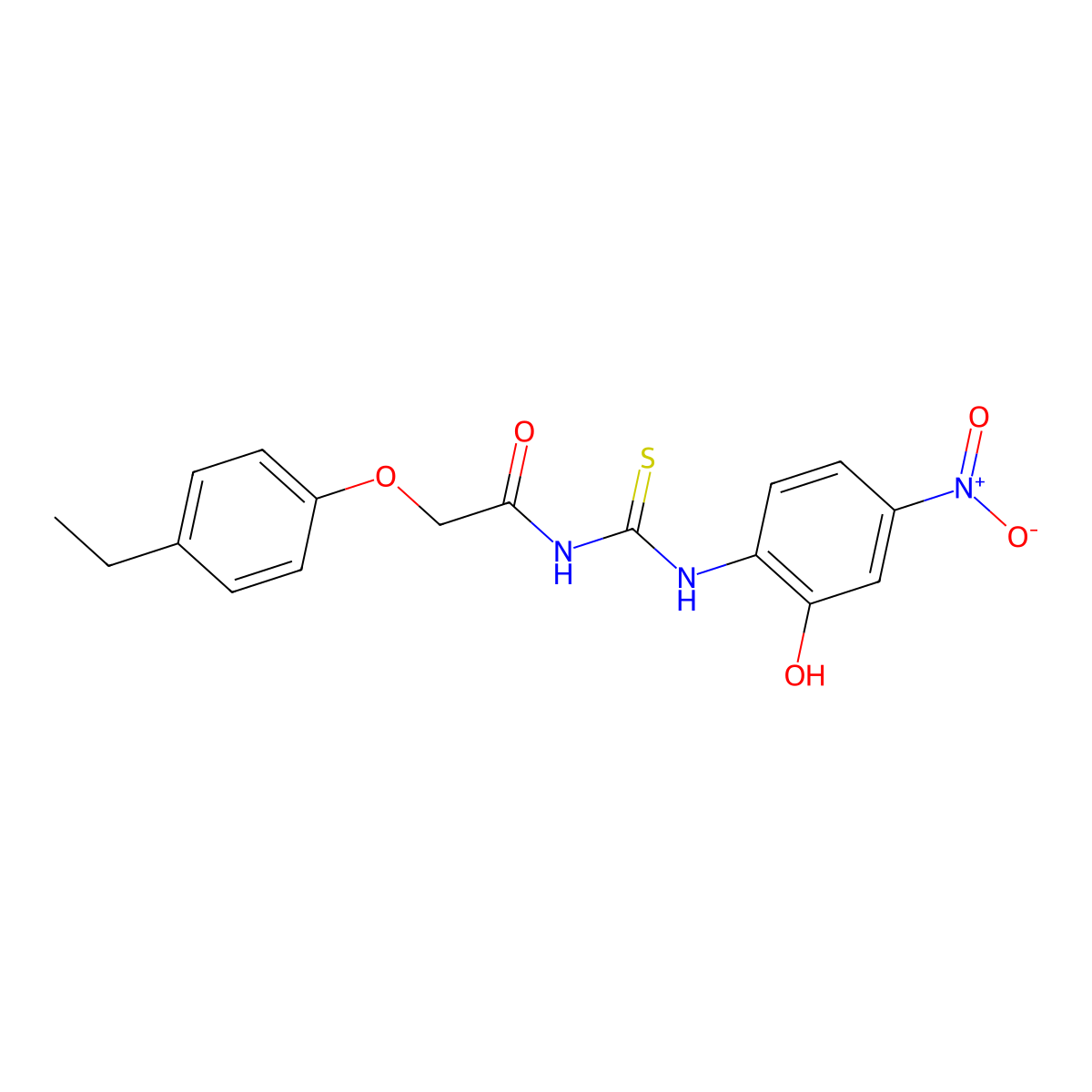 2-(4-ethylphenoxy)-N-[(2-hydroxy-4-nitrophenyl)carbamothioyl]acetamide molecular structure, CAS 642992-57-2