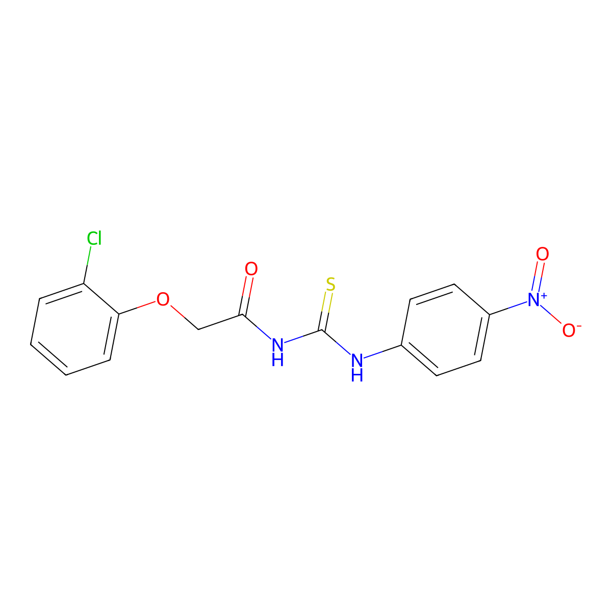 2-(2-chlorophenoxy)-N-[(4-nitrophenyl)carbamothioyl]acetamide molecular structure, CAS 642993-10-0