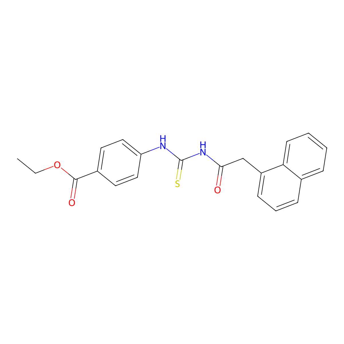 Ethyl 4-({[(1-naphthylacetyl)amino]carbothioyl}amino)benzoate molecular structure, CAS 642994-05-6