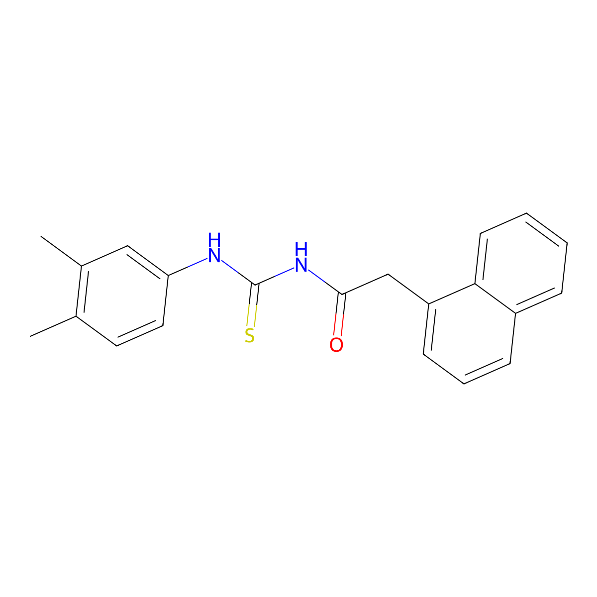 N-[(3,4-dimethylphenyl)carbamothioyl]-2-naphthalen-1-ylacetamide molecular structure, CAS 642994-09-0