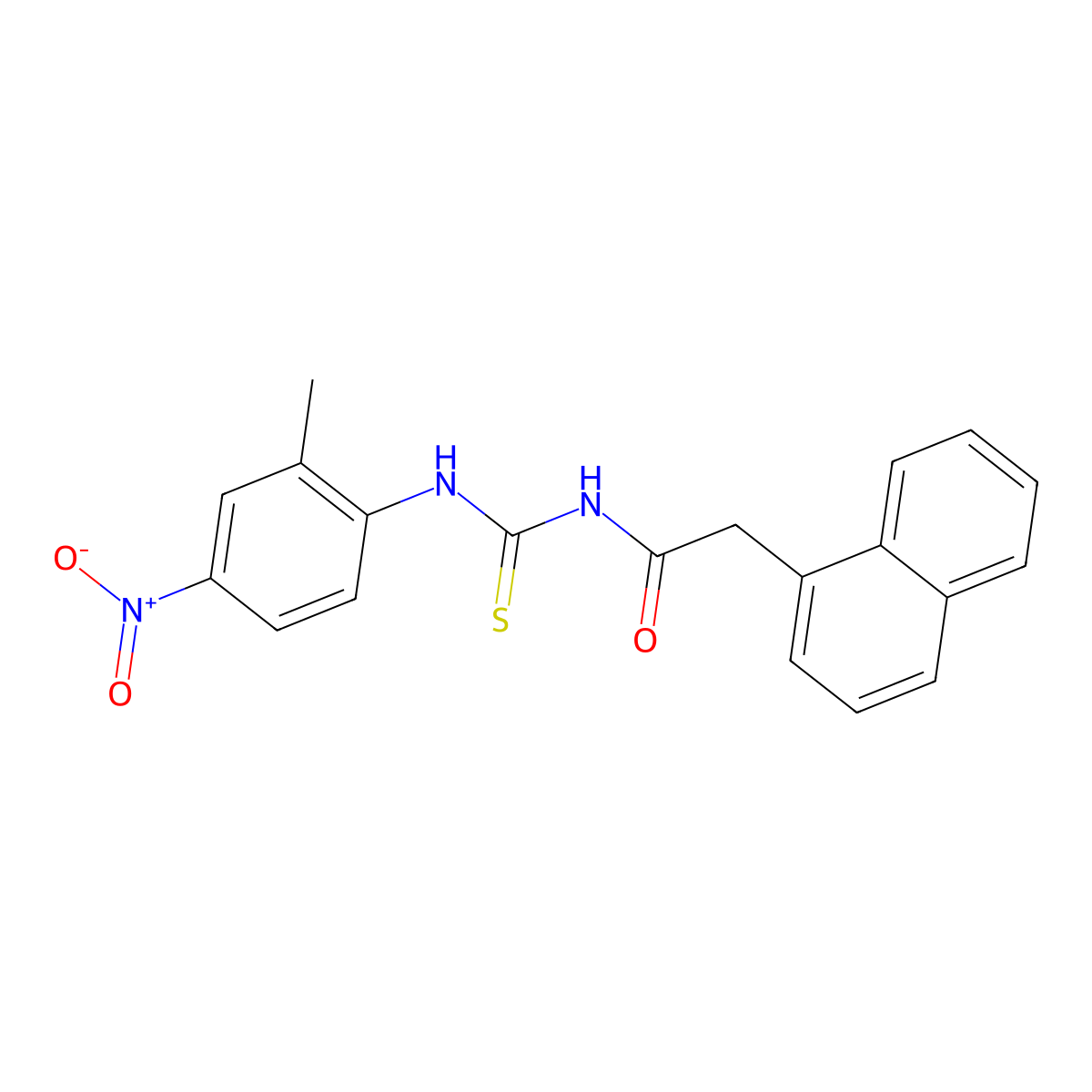 N-[(2-methyl-4-nitrophenyl)carbamothioyl]-2-naphthalen-1-ylacetamide molecular structure, CAS 642994-35-2