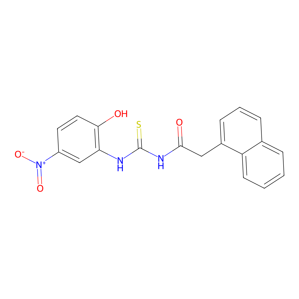 N-[(2-hydroxy-5-nitrophenyl)carbamothioyl]-2-naphthalen-1-ylacetamide molecular structure, CAS 642994-39-6