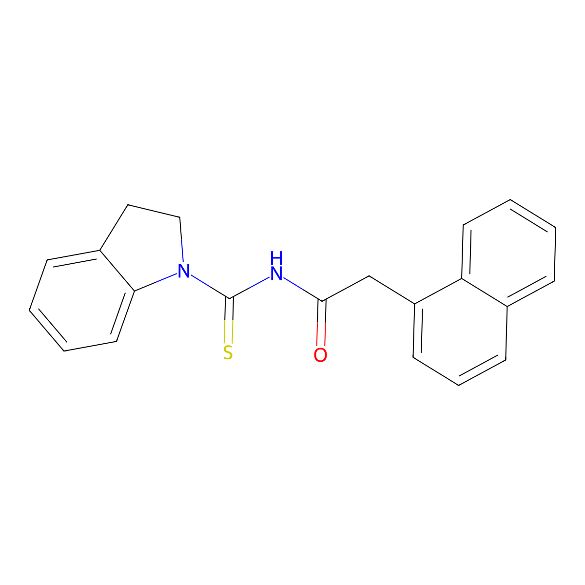 N-(2,3-dihydroindole-1-carbothioyl)-2-naphthalen-1-ylacetamide molecular structure, CAS 642994-56-7