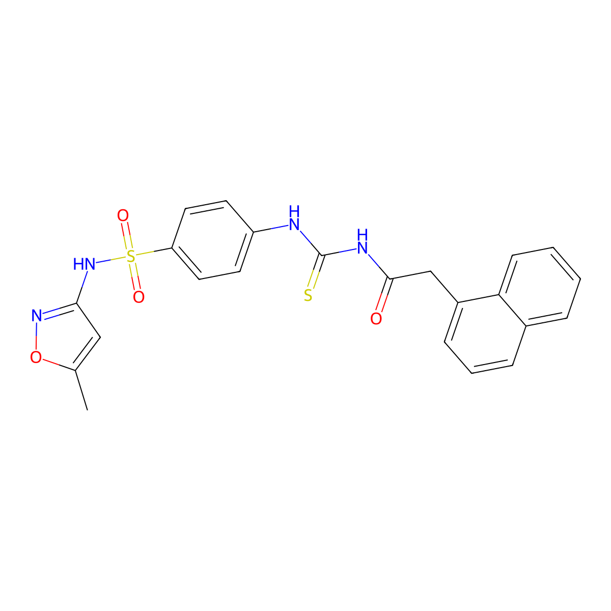 N-(5-methyl-3-isoxazolyl)-4-({[(1-naphthylacetyl)amino]carbothioyl}amino)benzenesulfonamide molecular structure, CAS 642994-75-0