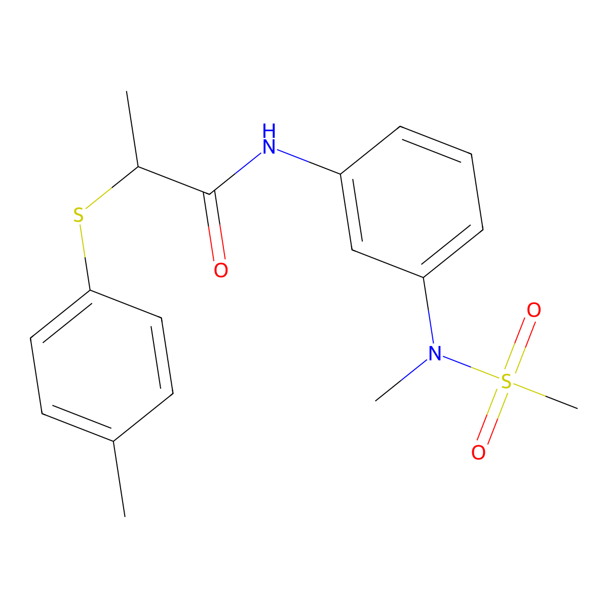 N-{3-[methyl(methylsulfonyl)amino]phenyl}-2-[(4-methylphenyl)sulfanyl]propanamide molecular structure, CAS 642995-88-8