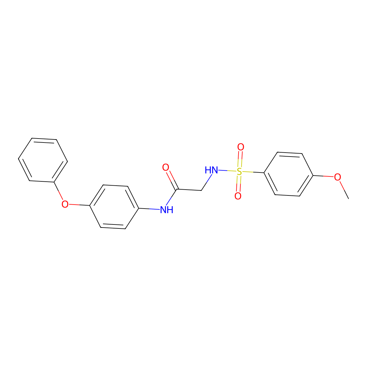 2-{[(4-methoxyphenyl)sulfonyl]amino}-N-(4-phenoxyphenyl)acetamide molecular structure, CAS 642996-59-6