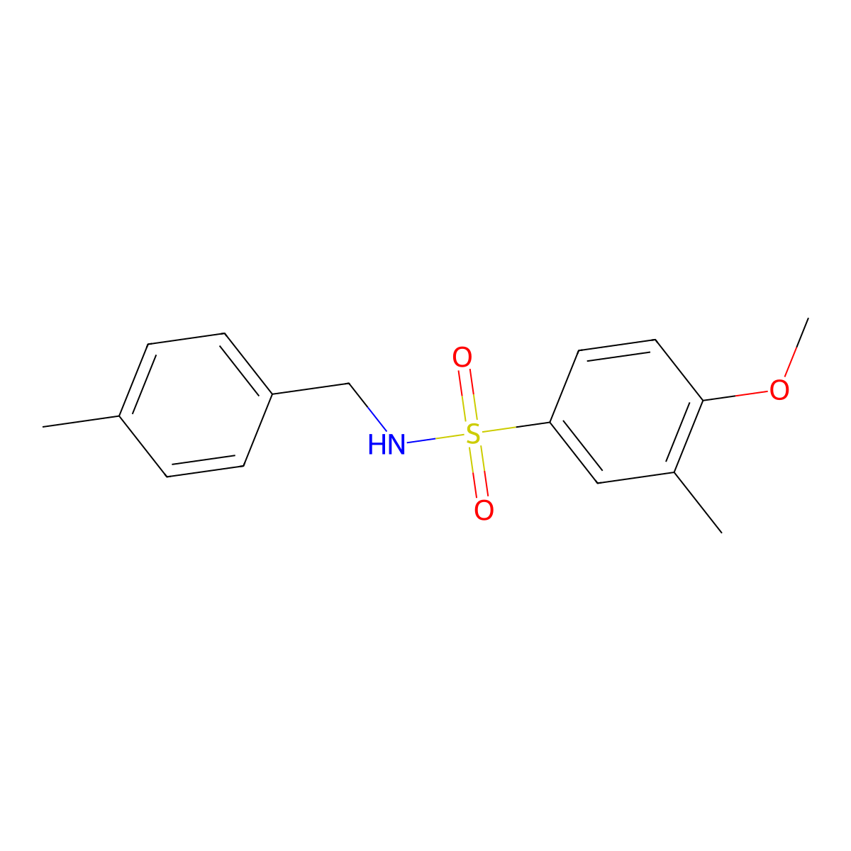4-methoxy-3-methyl-N-(4-methylbenzyl)benzenesulfonamide molecular structure, CAS 642998-12-7