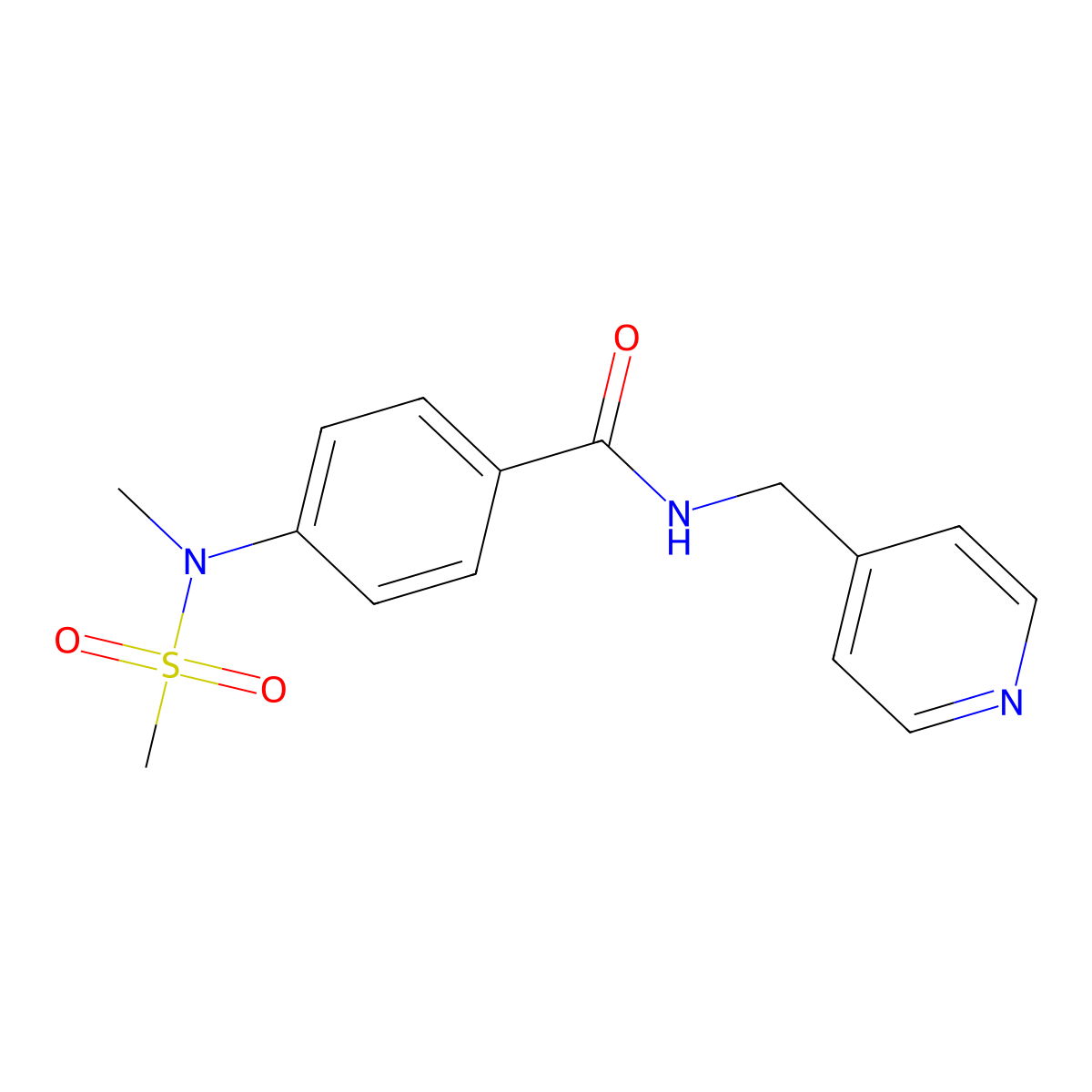 4-[methyl(methylsulfonyl)amino]-N-(pyridin-4-ylmethyl)benzamide molecular structure, CAS 642998-85-4