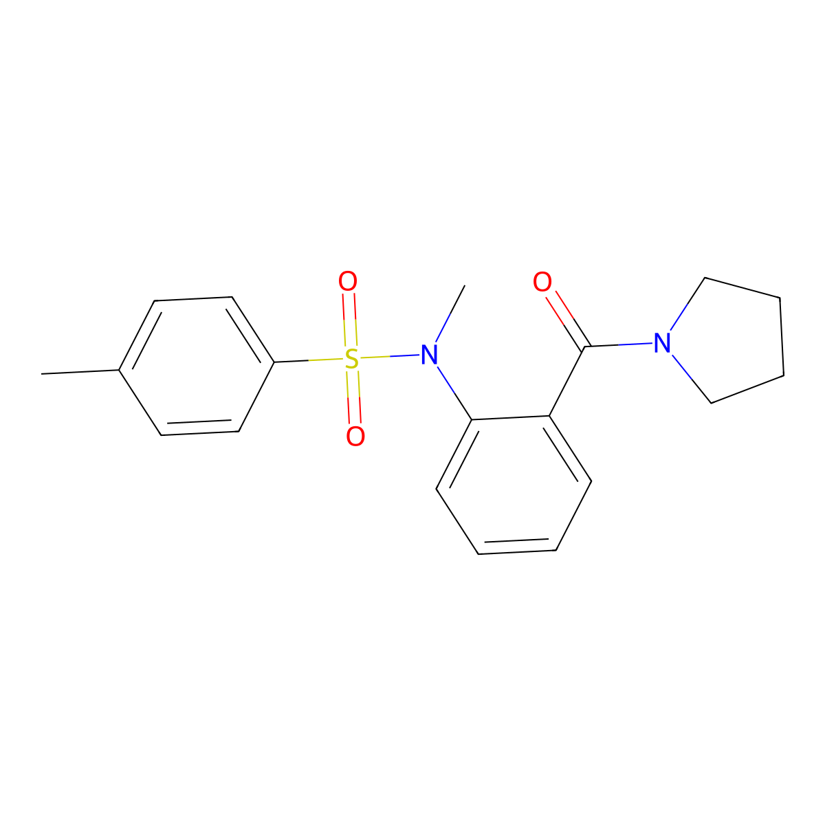 N,4-dimethyl-N-[2-(pyrrolidine-1-carbonyl)phenyl]benzenesulfonamide molecular structure, CAS 642999-09-5