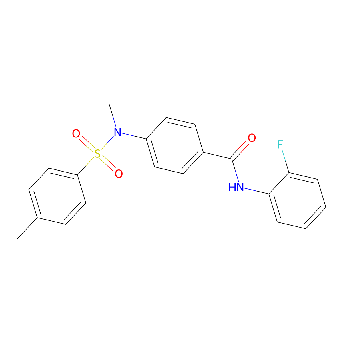 N-(2-fluorophenyl)-4-{methyl[(4-methylphenyl)sulfonyl]amino}benzamide molecular structure, CAS 642999-53-9