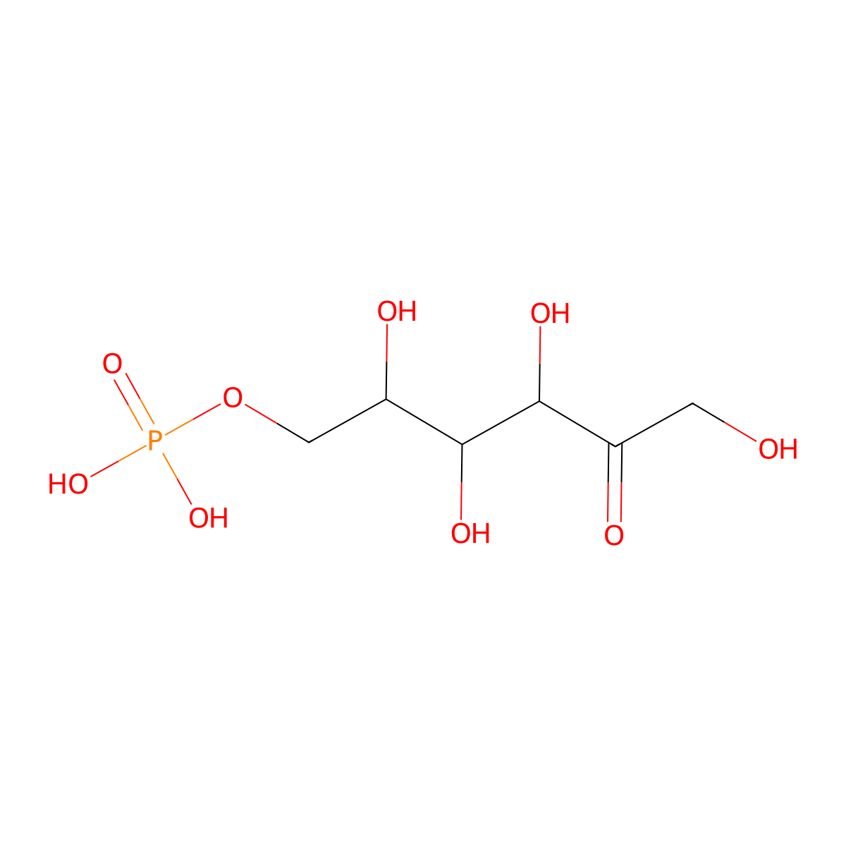 Fructose 6-phosphate molecular structure, CAS 643-13-0