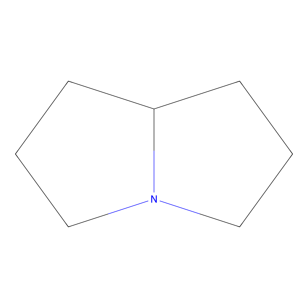 Pyrrolizidine molecular structure, CAS 643-20-9