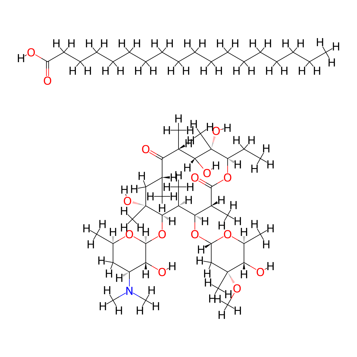 Erythromycin Stearate molecular structure, CAS 643-22-1