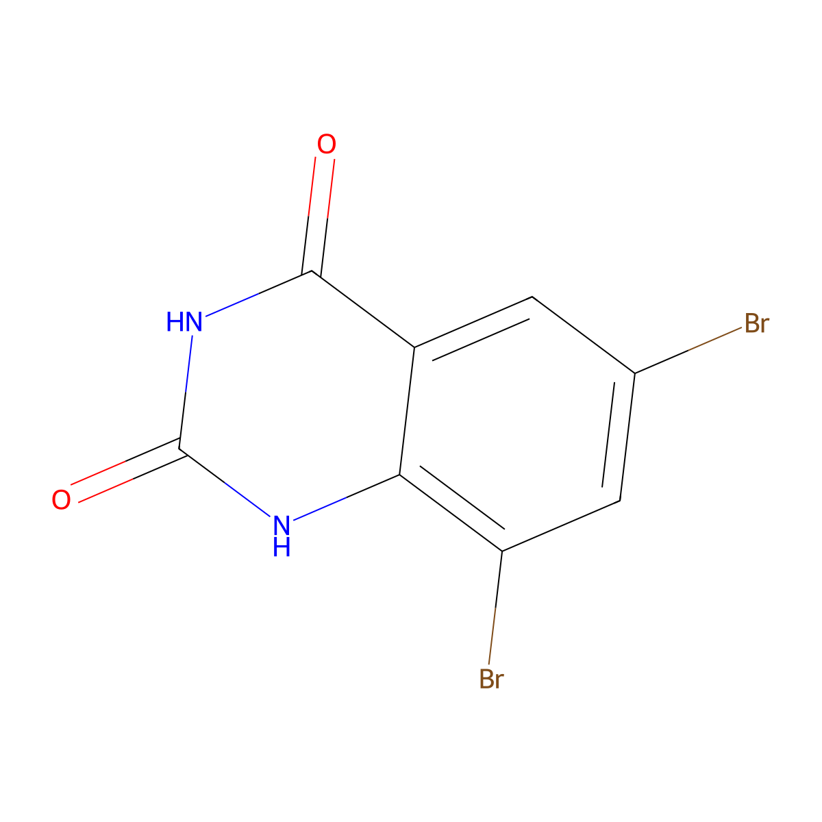 6,8-Dibromoquinazoline-2,4(1H,3H)-dione molecular structure, CAS 643-37-8